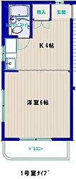 ドミトリーII 3階1Kの間取り