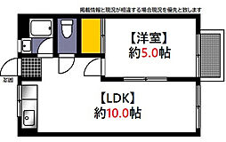 JR山陽本線 向洋駅 徒歩27分の賃貸マンション 2階1LDKの間取り