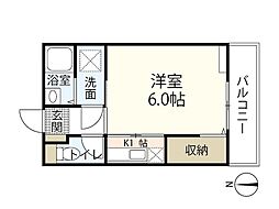 広島高速交通アストラムライン 安東駅 徒歩7分の賃貸アパート 2階1Kの間取り