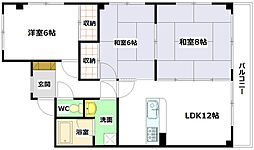 ルミエール柳ヶ丘 2階3LDKの間取り