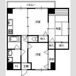 ノーブル601 4階2LDKの間取り