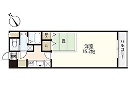 コンポーゼ庚午北 4階1Kの間取り