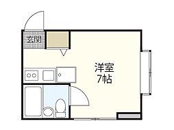 コーポ宮川 ワンルームの間取図画像