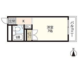 キングスフォーラム 1Kの間取図画像