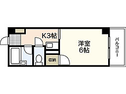 ネオデラサンテ 3階1Kの間取り