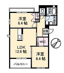 グレースＫ’ｓアベニュー　Ｈ棟 3階2LDKの間取り