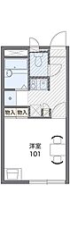 レオパレスルミエラ 1階1Kの間取り
