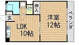 第3檜山ビル 3階1LDKの間取り