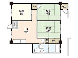 日吉コーポ 3DKの間取図画像
