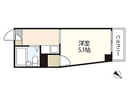 クオレマンションクサツ 1Kの間取図画像