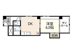グレイシャス大手町 3階1DKの間取り