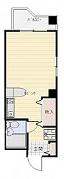 中川ビル 4階ワンルームの間取り