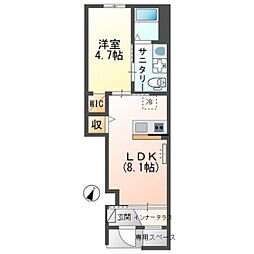 ファイン　ヴィラVII 1階1LDKの間取り