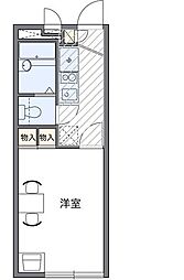 レオパレスASEBAII 1階1Kの間取り