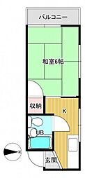 FORWEST住吉 1Kの間取図画像