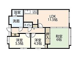 ふぁみ〜ゆ舟入南 7階3LDKの間取り