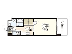 ロアール南竹屋 3階1Kの間取り