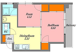 田中ビル 3階2DKの間取り