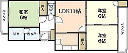 ソレーユ三筋 3LDKの間取図画像