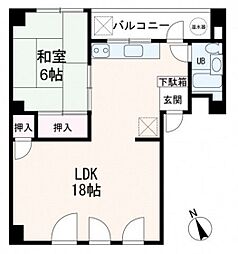 大田ビル 4階1LDKの間取り