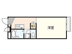 レオパレスクエスト 1階1Kの間取り