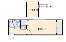 オレンジハウス 1Kの間取図画像