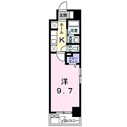 カーサ　ヴィオラ 3階1Kの間取り