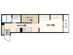 メゾン　ド　リコリス西霞 1階1DKの間取り