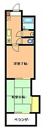 ベルシャトー加登 3階2Kの間取り