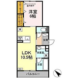 メゾン　ルナール 2階1LDKの間取り