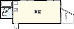 ネクサス五日市中央 5階ワンルームの間取り