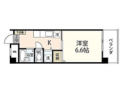 川本ビル 3階1Kの間取り