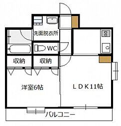 ＡＤ・ＧＲＡＹＳII 3階1LDKの間取り