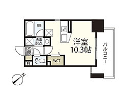 Der Glanz. Y2比治山 6階ワンルームの間取り