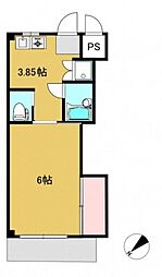 リザハウス西広島 2階1Kの間取り