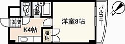 リスティア中筋 5階1Kの間取り