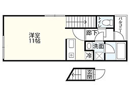 Ｍ　Ｔｅｒｒａｃｅ藤垂園　参番館 2階ワンルームの間取り