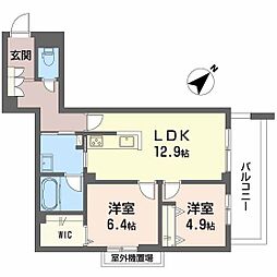 フィグ古江東町 3階2LDKの間取り