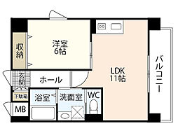 Brilliant Court Kuboi 5階1LDKの間取り