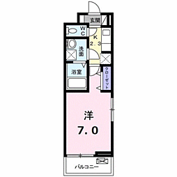 リトルナーレ伴駅前 3階1Kの間取り