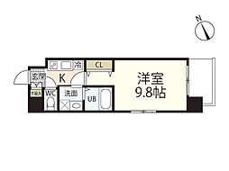 杉屋ビル 4階1Kの間取り