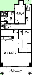 己斐本町コープマンション 2LDKの間取図画像