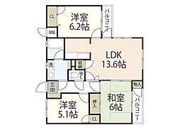 間取図画像 3LDK