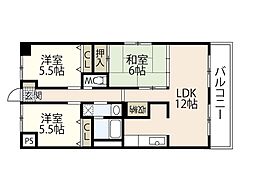 メープルヒル高林 3LDKの間取図画像