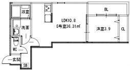 仮)隅の浜1丁目アパート 2階1LDKの間取り