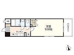 第19友建ビル 1Kの間取図画像