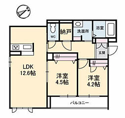 シャーメゾン三洋 2LDKの間取図画像