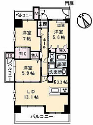 スカイアヴェニュー 3LDKの間取図画像