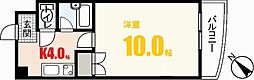 リスティア中筋 1Kの間取図画像