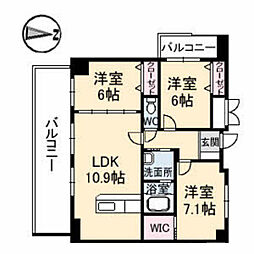 ヴィラージュ緑井 3LDKの間取図画像